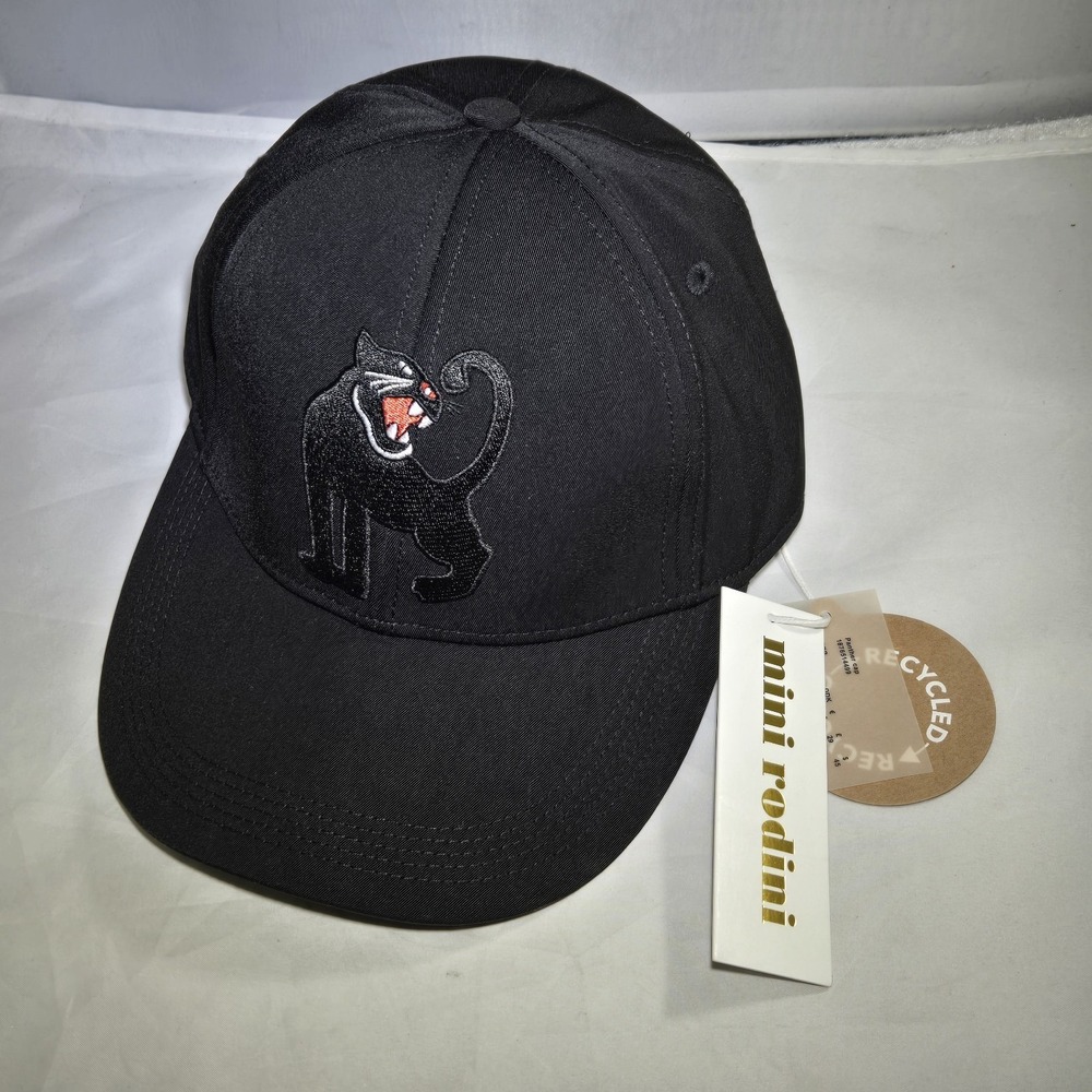 Mini Rodini Hat Youth Size 52/54 Black Panther Toddler Kids NWT‎
